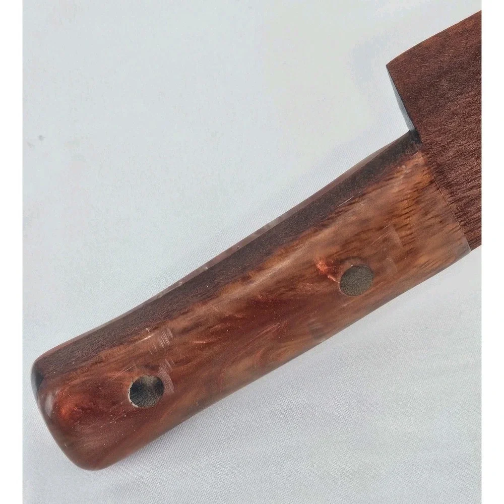 Exotic African Red Wood Handmade Fixed Blade Knife Handcrafted Curved Palm Swell
